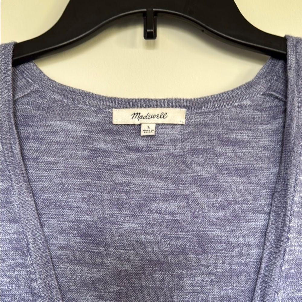 Madewell Women's Blue Open-Front Sweater - Picture 3 of 10